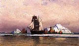 William Bradford Canvas Paintings - Fishing Fleet off Labrador